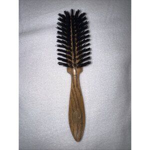 Vintage 1980s Goody Grooming Finishing Brush Round Nylon Wood Grain EUC Goodys